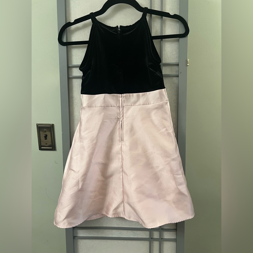 NWT The Children's Place Sz 6X/7 Girl's Pink Satin Black Velour Christmas - Picture 9 of 14